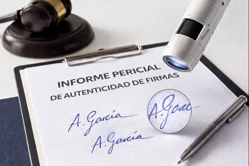 Informe pericial de autenticidad de firmas